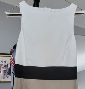Sleeveless Lori M Collection dress, Size S, neutral colours